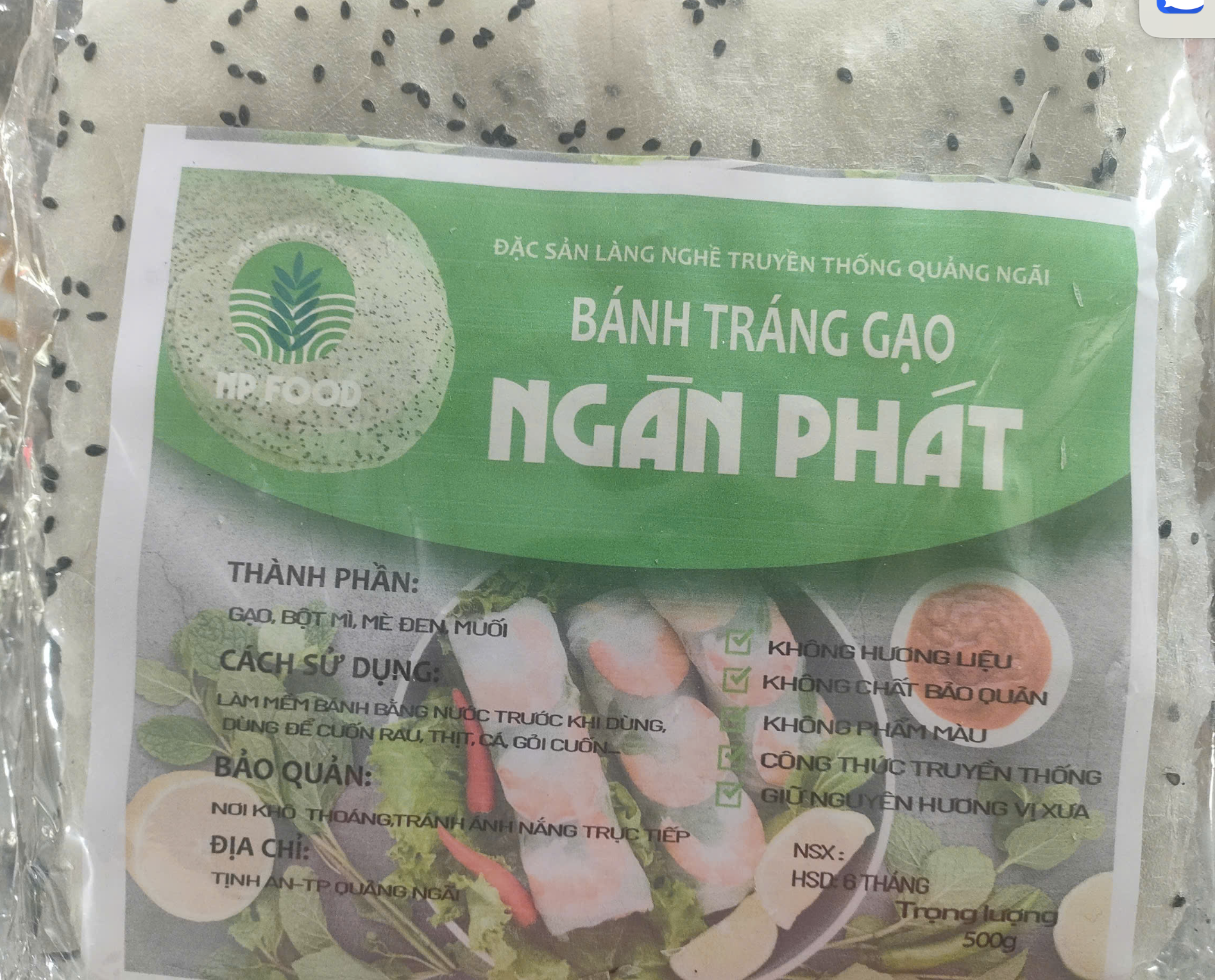 Bánh Tráng Phơi Sương 500g